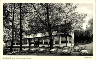 Ak Detmold am Teutoburger Wald, Hermannsdenkmal, Gaststätte - 5106983