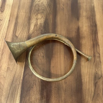 Antique Solid Brass Musical Instrument French Horn Decorative