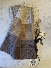 Loewe Logo Cashmere And Wool Scarf New With Tags 