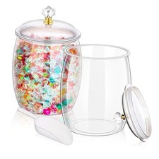 2Pcs 1 Gallon Candy Jars With Lids Spoons Plastic Cookie 128 OZ Clear