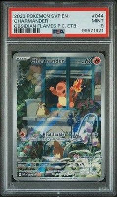 2023 CHARMANDER #044 OBSIDIAN FLAMES PC ETB BLACK STAR PROMO PSA 9