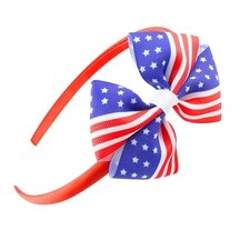 4th of July Headband Independence Day Hair Accessories Big Bow Knot USA Flag C