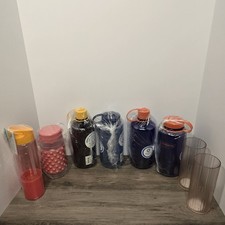 4x LOT Nalgene 32oz Small  Wide Mouth Water Bottle  4x lot Pink Summer Bottles