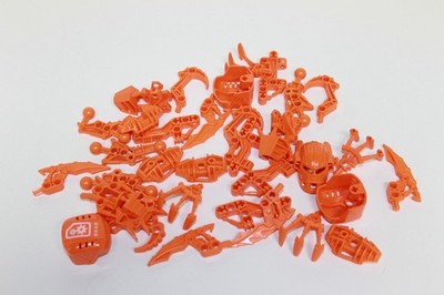 LEGO BIONICLE Bulk Parts Lot in BRIGHT ORANGE – 35 Pieces – Mask