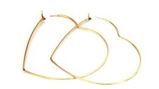 LARGE GOLD HEART HOOP EARRINGS LARGE 4 INCH HOOP EARRINGS THIN HOOPS