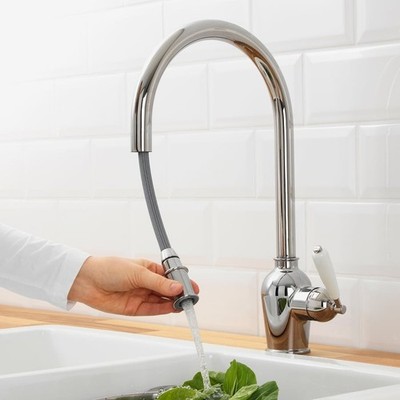 IKEA INSJÖN Chrome Plated High Spout Pull Out Kitchen Faucet 703.418.78