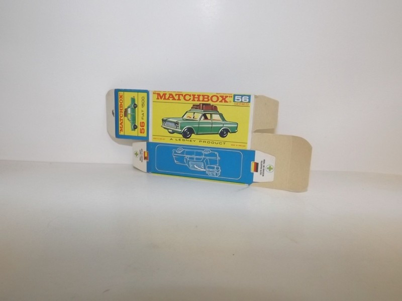MATCHBOX REG. WHEEL NO. 56-B FIAT 1500 EMPTY 'F' TYPE BOX ONLY