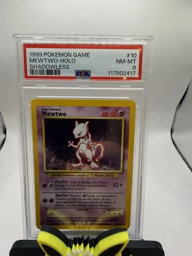 Mewtwo 10/102 Base Set Unlimited Holo Pokemon PSA 8 , PSA Error Shadowless