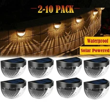 4 Solar LED Bright Deck Lights Outdoor Garden Patio Railing Decks Path Lighting