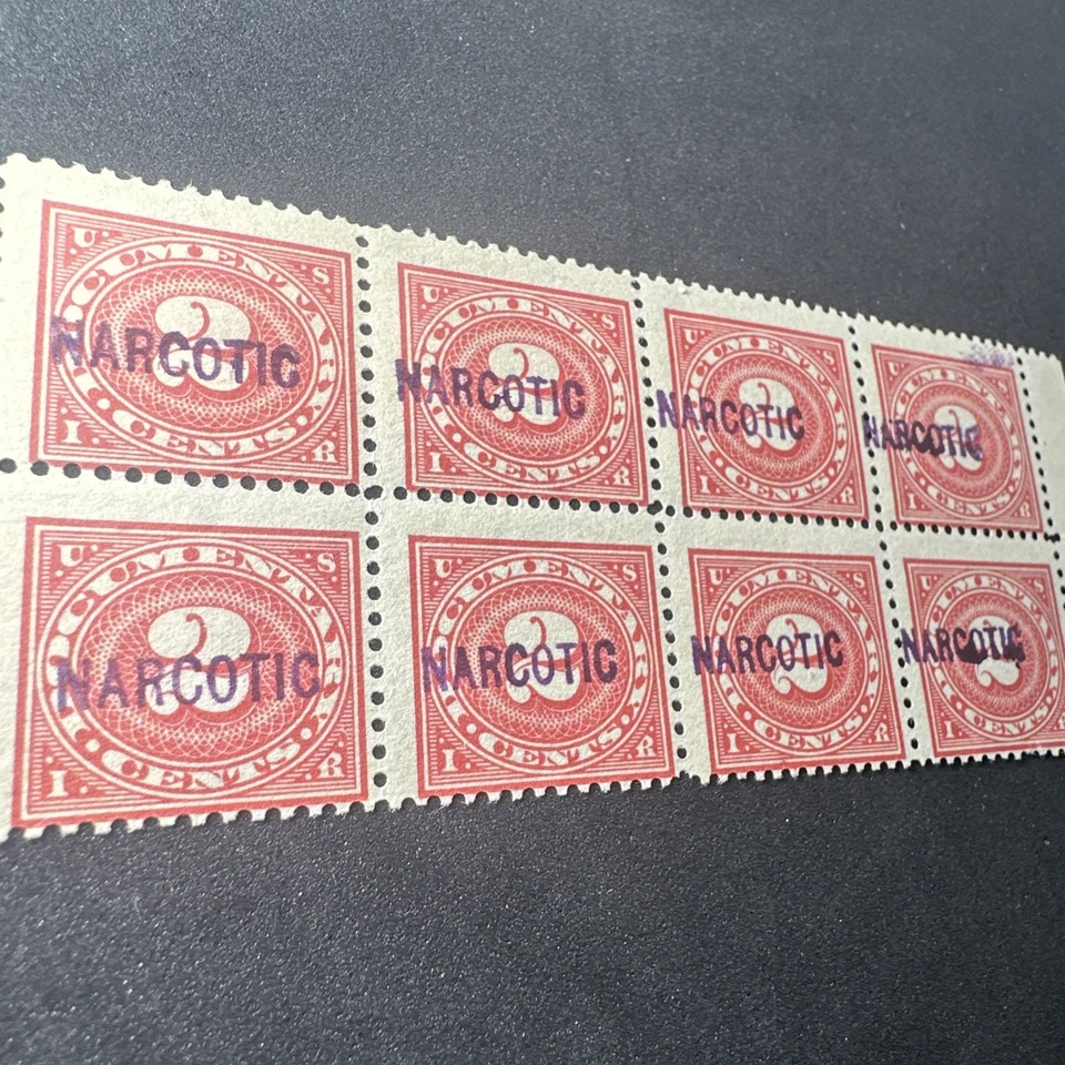 1919 RJA10 Mint Narcotic Stamp Block Revenue - Image 2 of 4