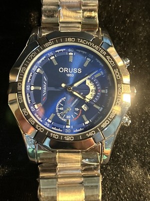 オレオ様オーダー ORUSS 1853 Men's Chronograph Tachymeter Analog Watch Blue Dial | eBay