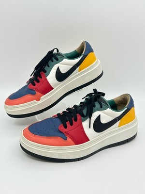 NIKE Size 11 Multi-Color Colorblock Retro Women Jordan 1 Elevate Low Sneakers