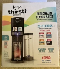 Ninhja Thirsti Drink System, makes Soda, Sparkling & Still waters. New. 