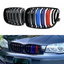 Paar Doppelsteg K�hlergrill Grill Doppelstab M-Farbe f�r BMW E81 E87 E82 E88 LCI