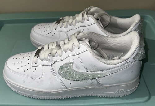 Nike Air Force 1 Custom Winter Icicle - Winter Wonderland Collection (SIZE 8.5) - Picture 1 of 7