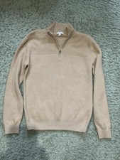 Reiss Half Zip Funnel Neck Jumper Medium Camel