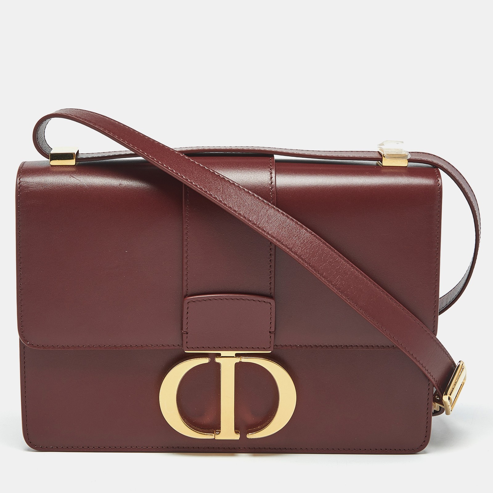 Dior Burgundy Leather 30 Montaigne Shoulder Bag