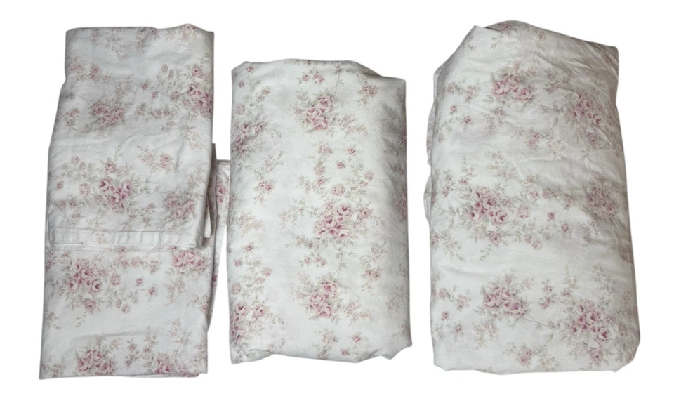 Farmhouse Rachel Ashwell Sheet Set FULL PINK Rose Shabby Chic Victorian Country - Image 2 of 4