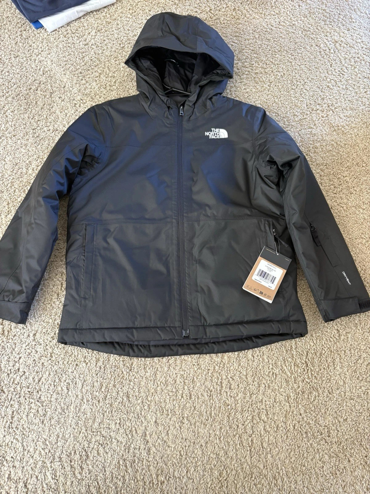 North Face Black Puffy Coat. Youth Large Size 12