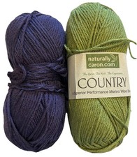 2 Skeins Naturally Caron Country Superior Performance Merino Wool Blend Yarn