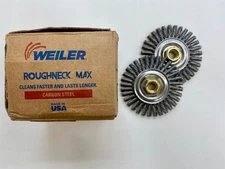 (2pk) NEW Weiler Carbon Steel Roughneck Max Stringer Bead Wheel 4" 5/8"-11 13131