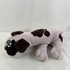 Pound Puppies Plush Dog Grey Brown Spots Red Heart PP Logo Vintage Style Stuffed