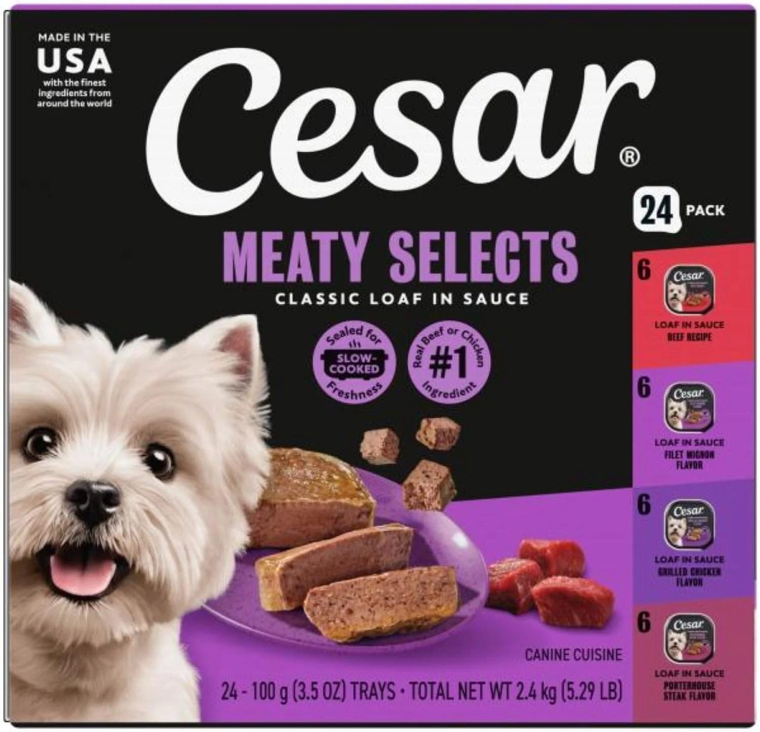 Classic Loaf in Sauce Wet Dog Food Beef Recipe Filet Mignon Flavor Grilled