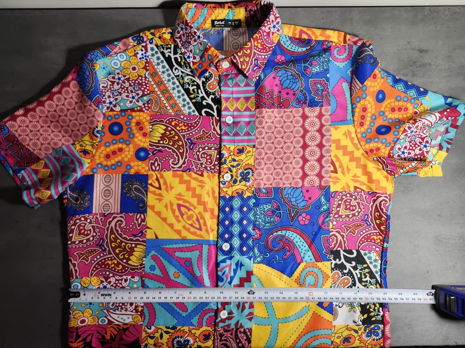 Romwe Multicolor Paisley Patchwork-Like Shirt for… - image 5