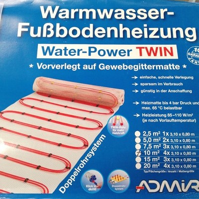 Admiral Fußbodenheizung Heizsystem Heizung Water Power 12 4 x 0