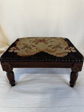 Antique French or Italian Needlepoint Footstool
