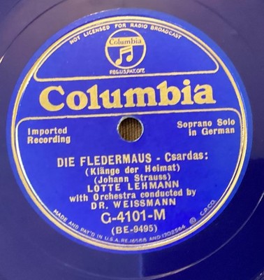 Lotte Lehmann   78 rpm Columbia G-4101-M: Fledermaus-Csardas/Mein Herr was dächt
