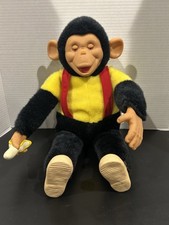 Vintage Mr Bim Zippy Plush Monkey with Banana EUC WOW 