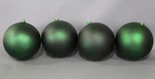 Vickerman Midnight Green Matte Ball Ornament, 6 inches. 4 ct