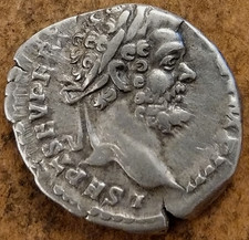 ROMAN COIN SILVER DENARIUS OF SEPTIMIUS SEVERUS MAR @ 1.6