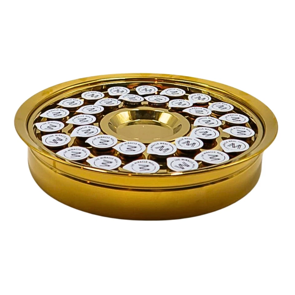 Bandeja de comunión dorada - Artículos de 32 tazas de acero inoxidable, premium para iglesias Foto 3 de 4