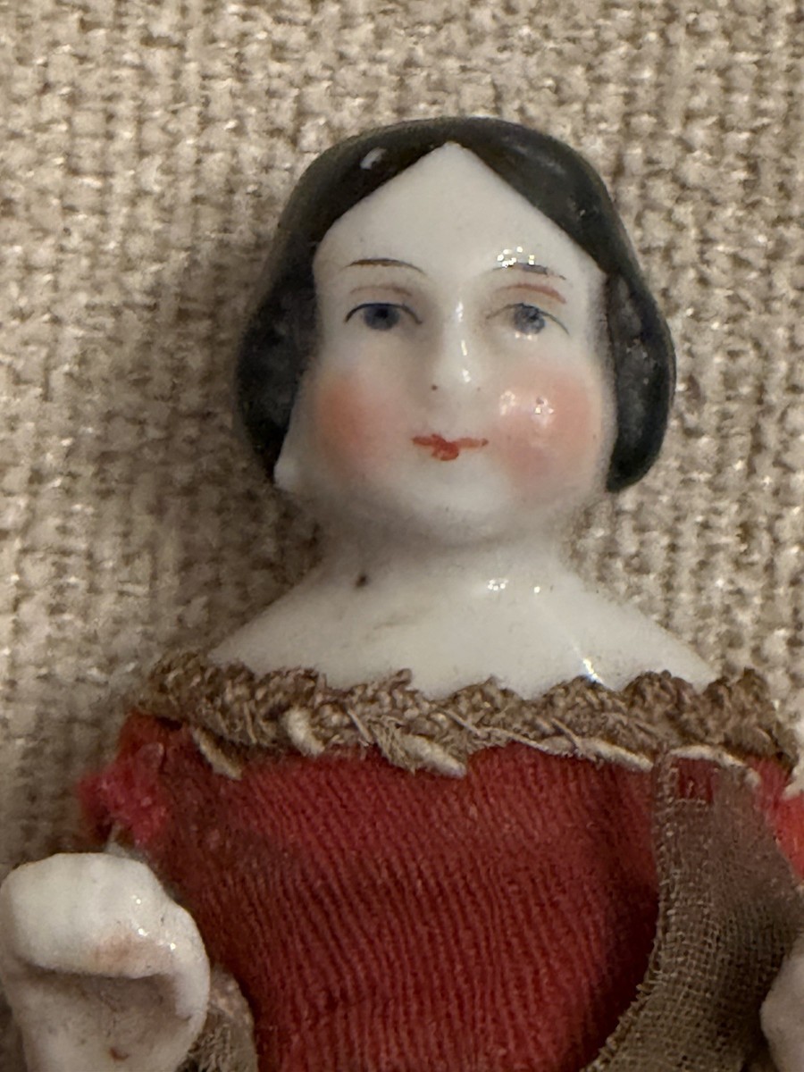 フローズンシャーロット チャイナヘッド ドイツ 1800年代 Antique 1850s Frozen Charlotte China Doll 3.5” Original Dress