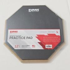 Evans RealFeel 12" Drum Practice Pad Single Sided Gum Rubber Non Slip New/Sealed