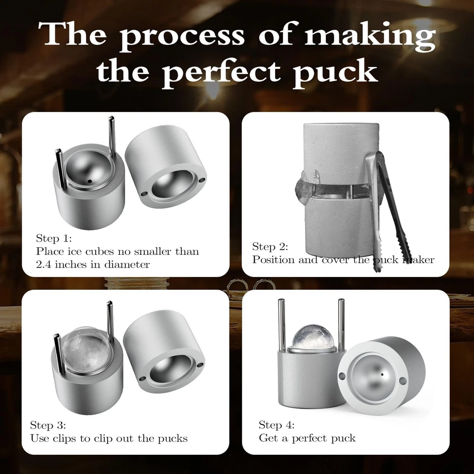 Пресс для изготовления шаров льда набор с деревянной подарочной коробкой | подарки на день рождения | квасцы премиум-класса... - Изображение 2 из 4