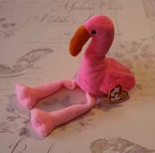 Retired TY Beanie Babies. PINKY the Flamingo. BNWT 1990s