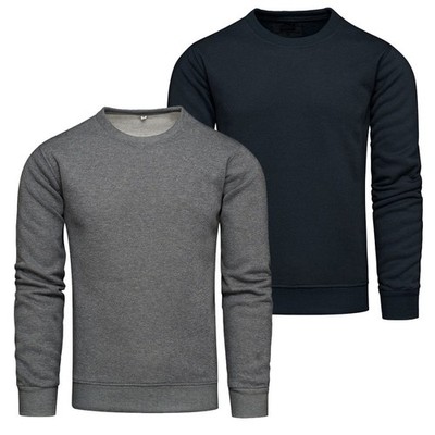 Klassische Herren-Sweatshirts, 2er-Pack, Graphit/Marineblau - Größe L