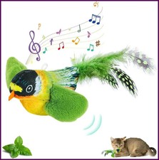 The pet cat toy emulates the sound bird to amuse the cat elastic rope to relieve