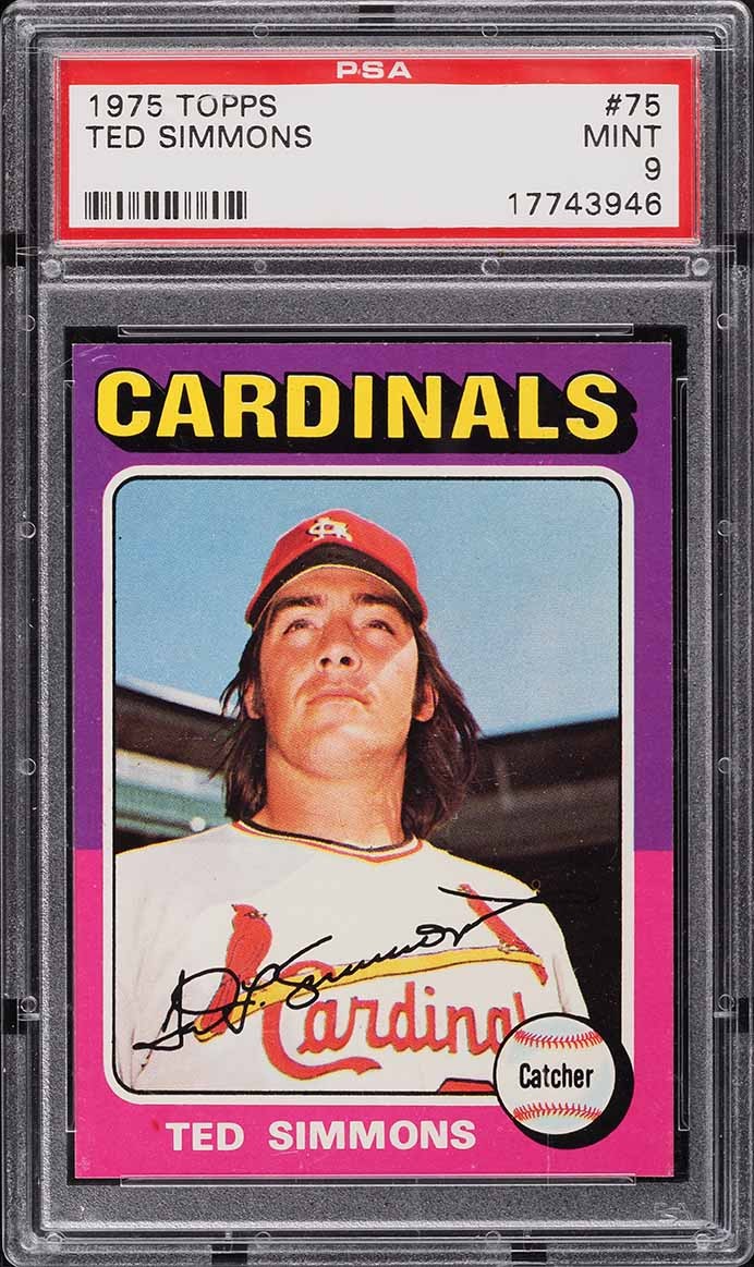 1975 Topps #75 Ted Simmons HOF PSA 9 Mint 17743946