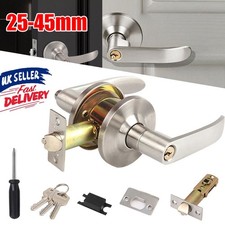 Home Entry Lever Three-Handle Door Lock Set Bathroom Entrance Passage W/3 Keys