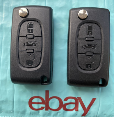 2 Stück 3 Tasten Schlüsselanhänger Etui HU83 für Peugeot Partner Citroen Berlingo Versand