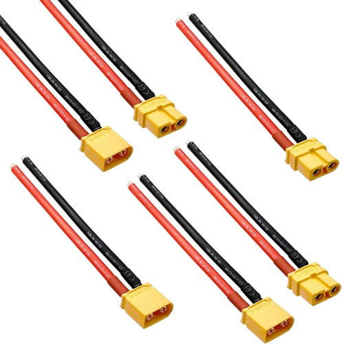 XT60 Connector Plug Cable - Female and Male Connectors Adapter with 12AWG...  - Bild 1 von 6