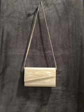 Vintage Lucite Hong Kong White Pearlescent Purse