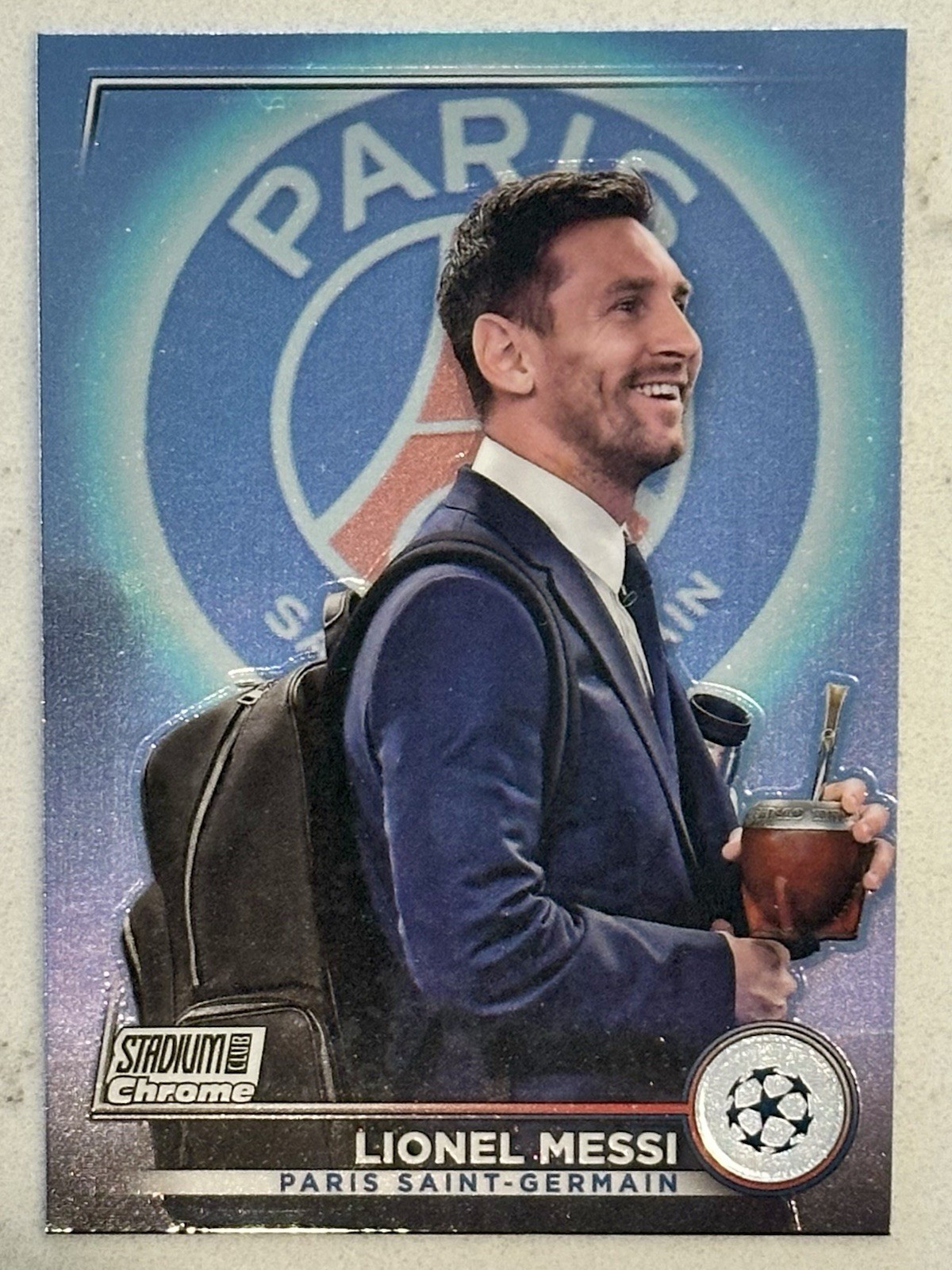 2022-23 LIONEL MESSI #80💎Topps Stadium Club Chrome Refractor UEFA Club~PSG view 3