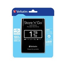 Verbatim Store 'n' Go 1TB Portable Hard Drive USB 3.0 Black (53023)