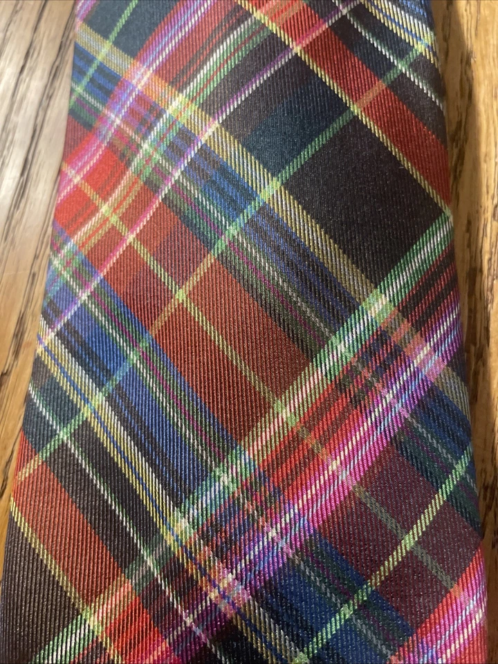 Nuevo con etiquetas Corbata de Seda Barneys New York Argyle Hecha a Mano en Italia Foto 3 de 4