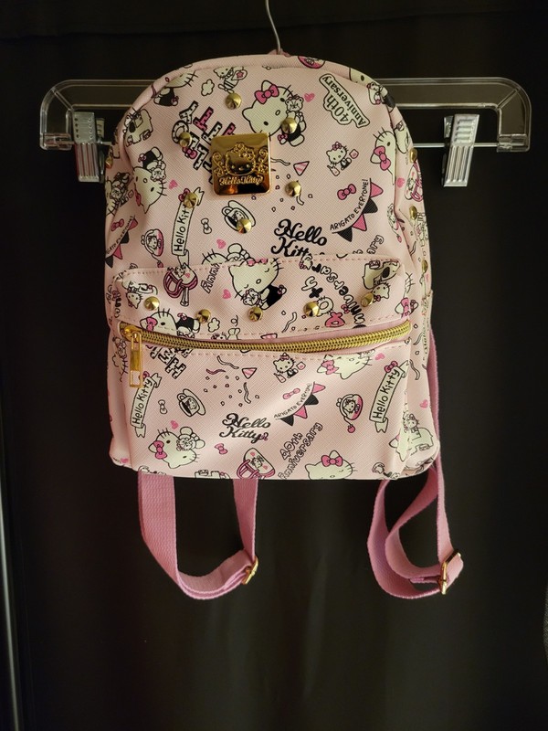 NWOT Pink Sanrio Hello Kitty 40th Anniversary Mini Backpack w/ Gold-Toned Studs